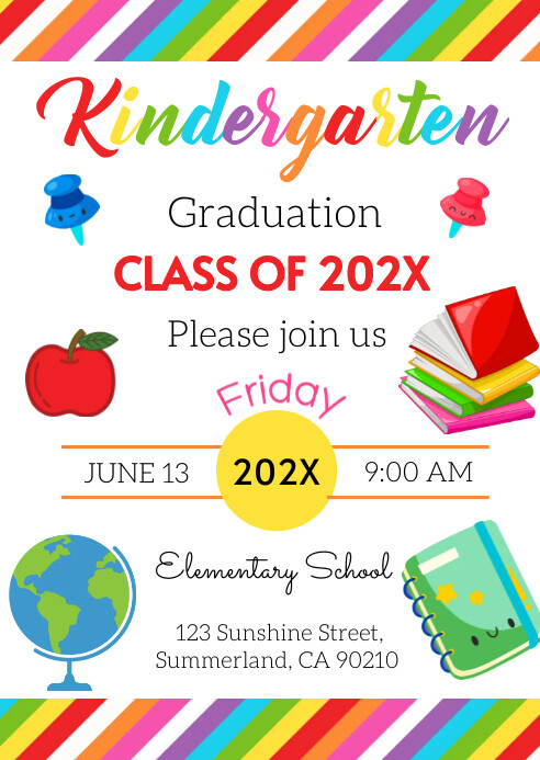 Kinder Invit Kindergarten Graduation Invitation Template | PosterMyWall