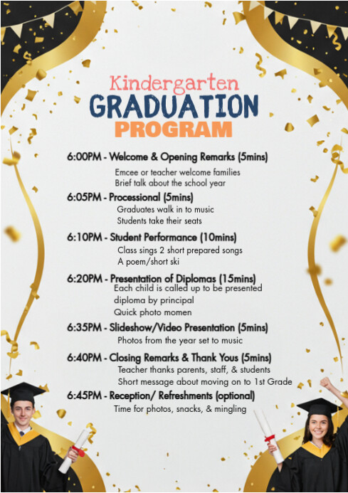 Kindergarten Graduation Program Template A4
