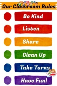 Kindergarten Rules poster design Plakkaat template