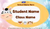 Kindergarten student name tag design template