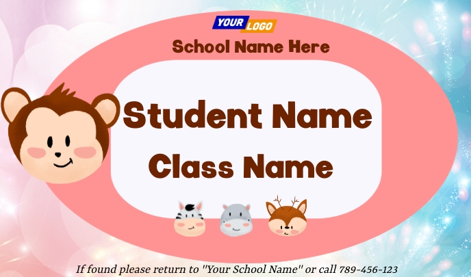Student Tag Design Kindergarten student name tag design Template | PosterMyWall