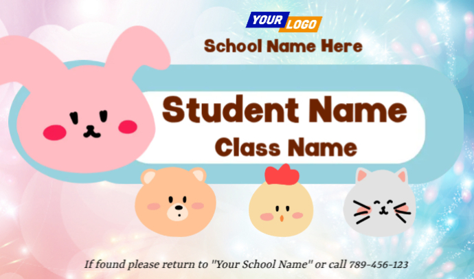 White Student Id Card Tags Template | PosterMyWall