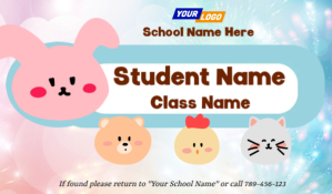 Putih Student ID Card Tag Template