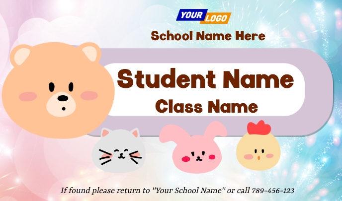 Kindergarten student name tag design Template | PosterMyWall