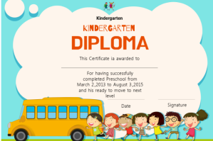 KINDERGATEN CERTIFICATE OF COMPLETION Label template