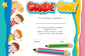 KINDERGATEN CERTIFICATE OF COMPLETION Label template