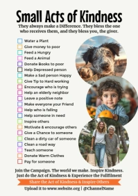 Kindness Acts List Template A3