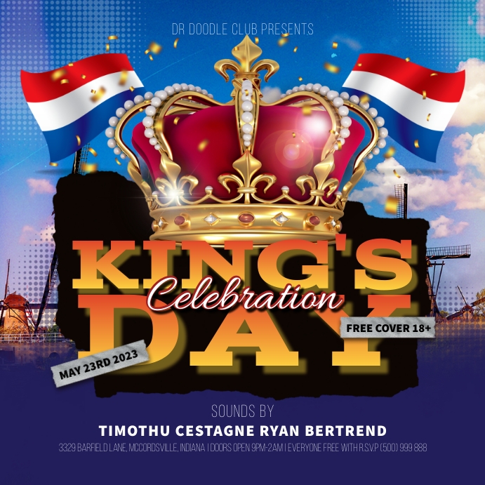 Kings Day Sticker King's Day Template | PosterMyWall