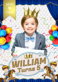 King Birthday Theme A4 template