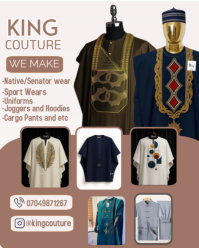King Couture Fashion Flyer  Native & Senator Wear Promo Instagram Portrait template