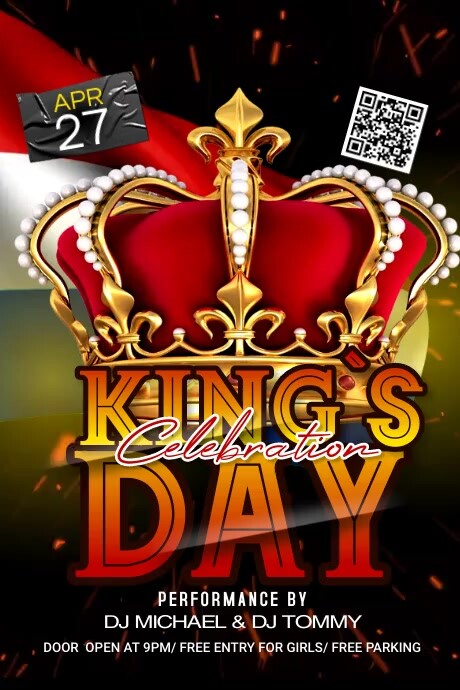 Kings Day Sticker Kings Day Celebration Poster Template | PosterMyWall