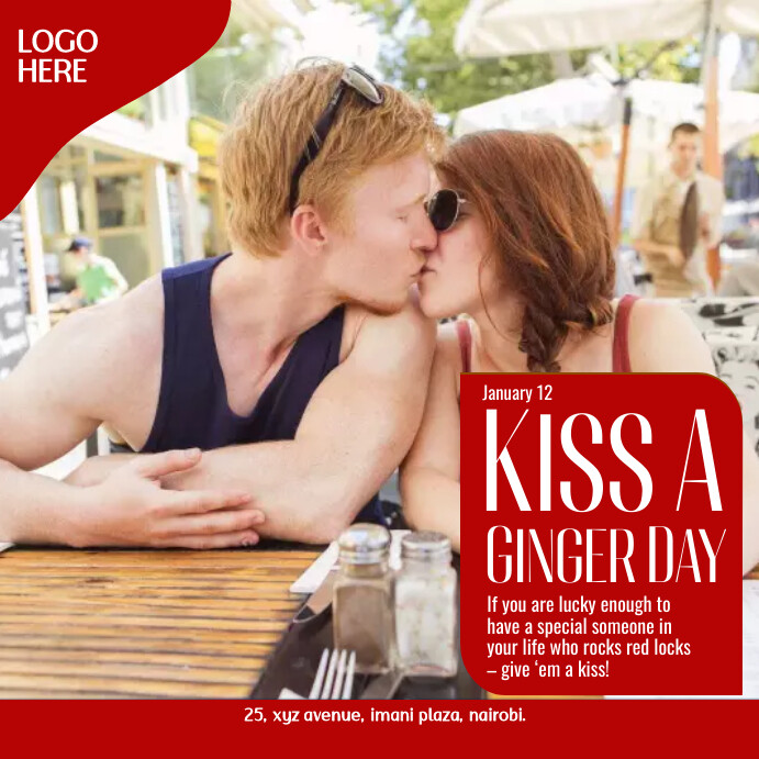 Copy Of Kiss A Ginger Day PosterMyWall copy-of-kiss-a-ginger-day-postermywall