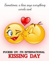 Kissing day post Instagram Portrait template