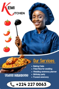 Kitchen catering services and events design template Pinterest Graphic