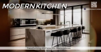Modern Kitchen Interior Design Social Media Post Template delt Facebook-billede
