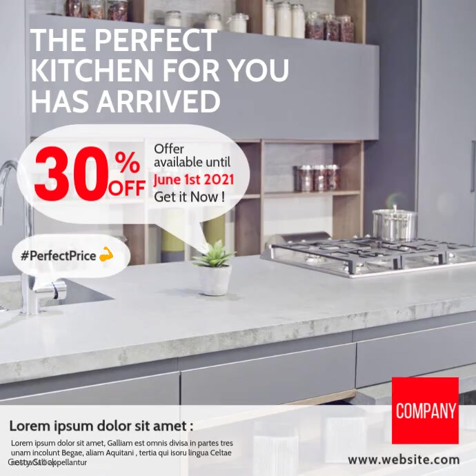 kitchen furniture advertisement modern video Template | PosterMyWall
