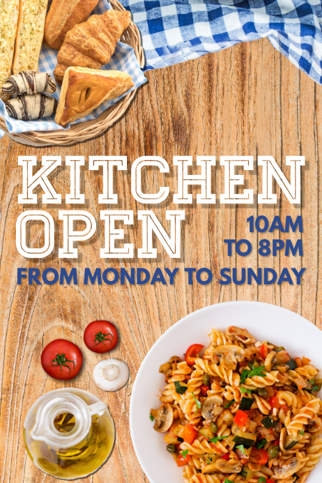 All Kitchen Promotion Kitchen Open Restaurant Promo Poster Template | PosterMyWall