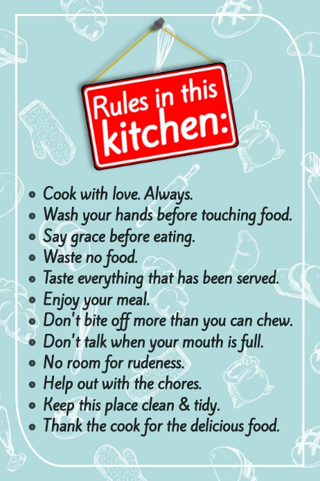 Kitchen Rules Poster Template | PosterMyWall