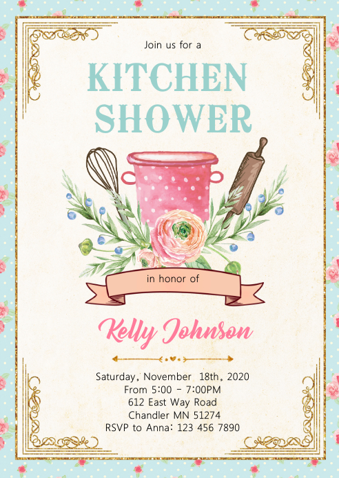 Kitchen shower party invitation Template | PosterMyWall