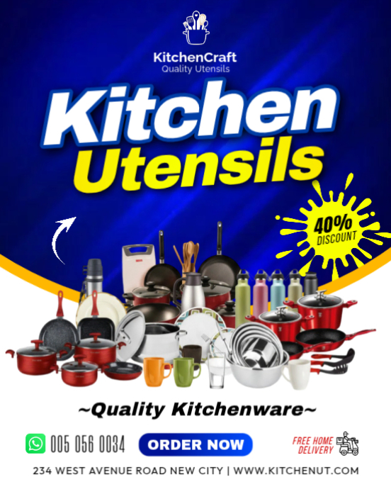 Kitchen Utensils Promotion Template | PosterMyWall