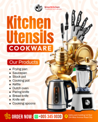 Kitchen ware Utensils and Cookware cooking ware equipment kitchenware sale promotion facebook ads fl Instagram Portrait template