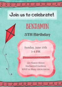 Birthday Kite Invitation Template | PosterMyWall