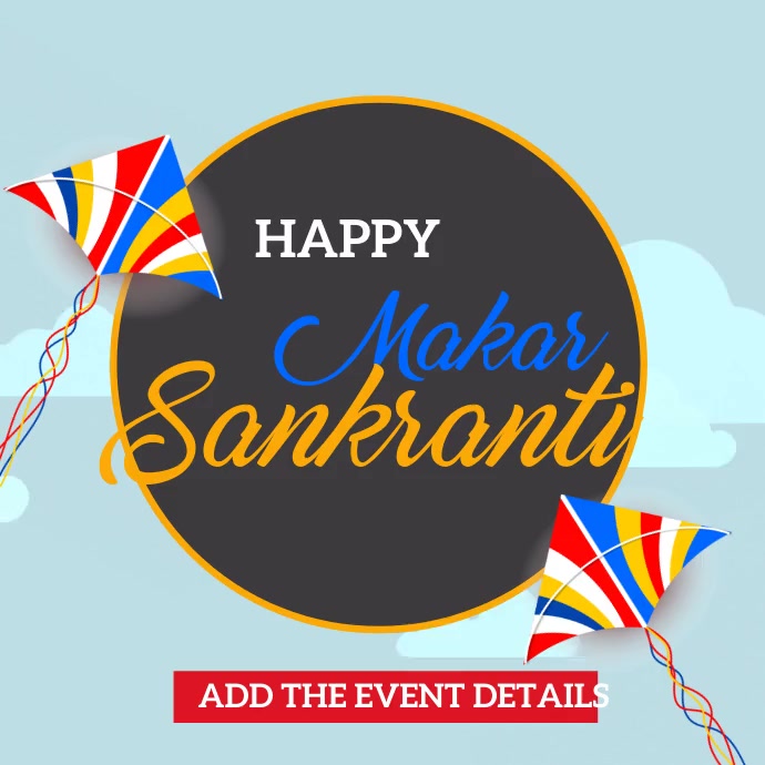 kite flying, makar Sankranti Kvadrat (1:1) template