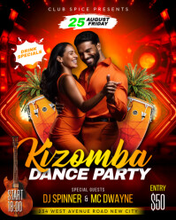 Kizomba dance night club festival concert event social media editable flyer template poster maker Instagram Portrait