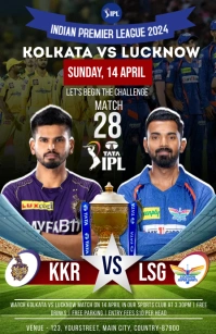 KKR vs LSG ipl match Poster Template Poniekoerant