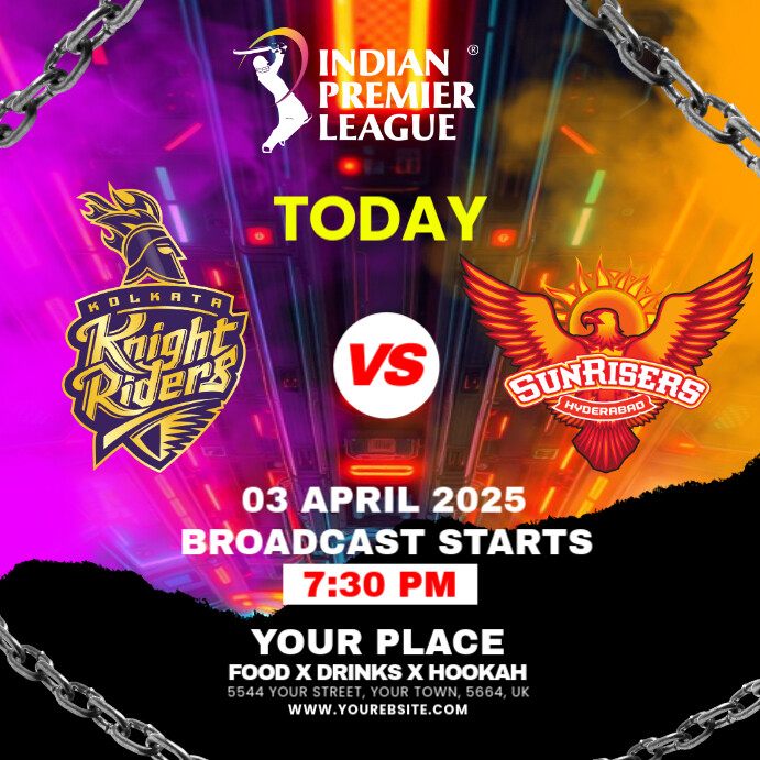 KKR VS SRH Instagram na Post template