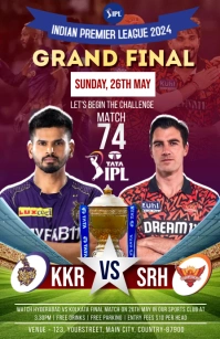 KKR VS SRH IPL FINAL MATCH POSTER TEMPLATE Tabloid