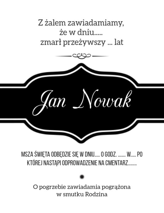 Klepsydra pogrzebowa do wydruku Template | PosterMyWall