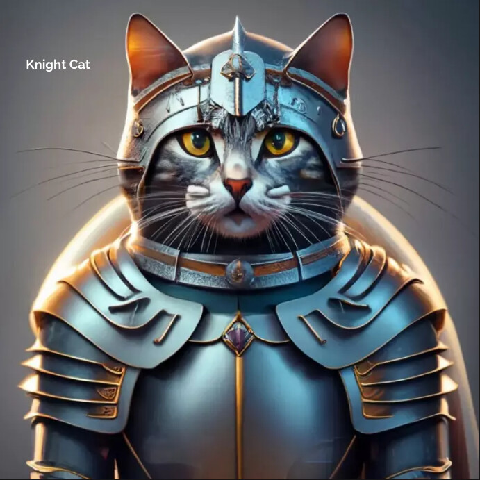 Knight Cat Template | PosterMyWall