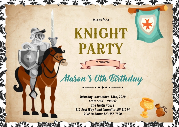 Modele Invitation D Anniversaire De Prince Chevalier Postermywall Modele Invitation D Anniversaire De Prince Chevalier Postermywall