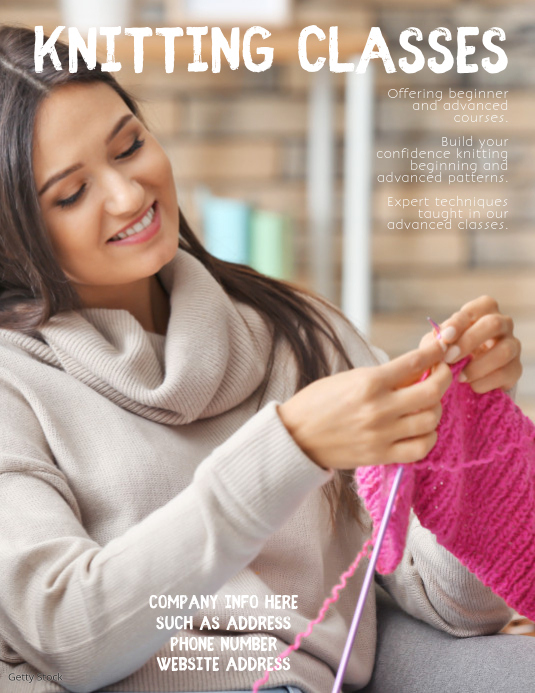 Copy of Knitting Class Instruction Flyer | PosterMyWall