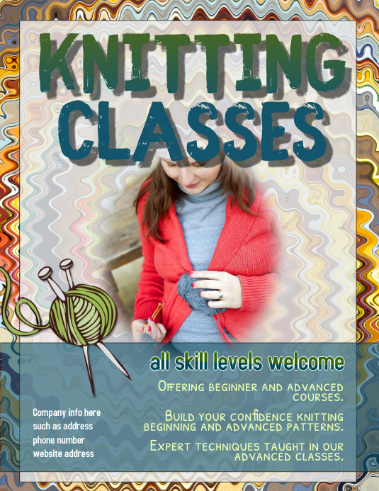 Knitting Class Instruction Flyer Template PosterMyWall