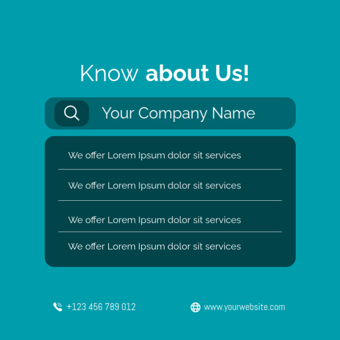 Know about our company Instagram 帖子 template