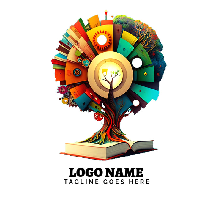 Knowledge Tree Illustration Logo Template | PosterMyWall