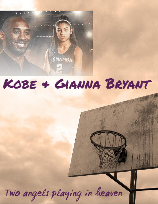 Kobe & Gianna Bryant Flyer (US Letter) template
