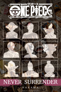 Kolase Siluet One Piece Anime fansbase Poster template