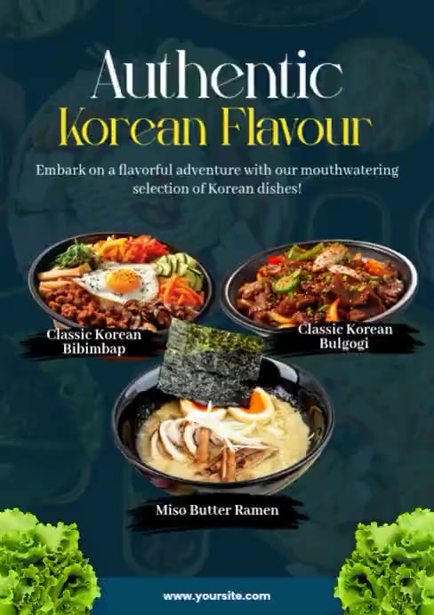 Korean Cuisine Menu Template | PosterMyWall