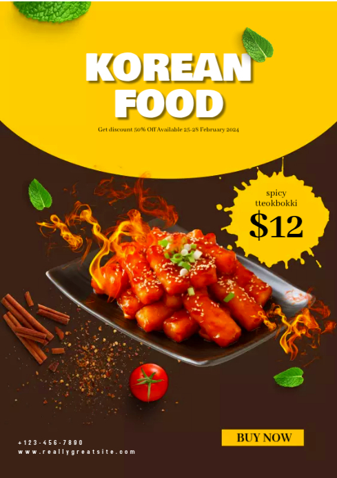 Korean food toppoki poster Template | PosterMyWall