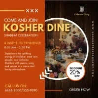 Kosher Shabbat Dinner Flyer Instagram Post template