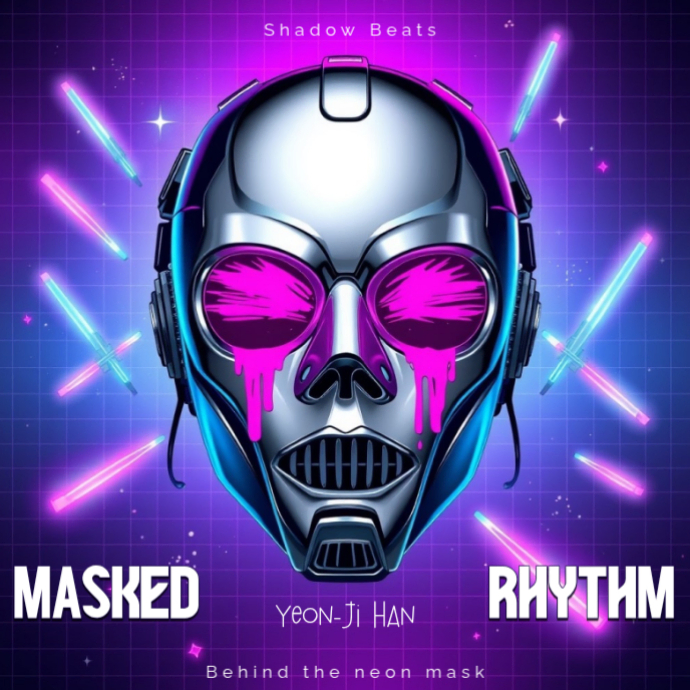 Kpop Cybercore Album Cover 2026 – Chrome Mask Brush Strokes Template ...