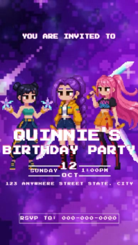 KPOP DEMON HUNTER BIRTHDAY INVITATION Instagram Story template