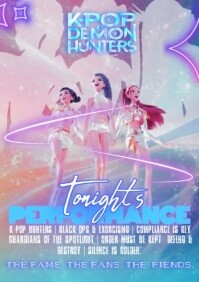 KPOP Demon Hunters: Tonight's Performance A4 template