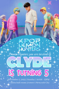 kpop demon hunters Poster template