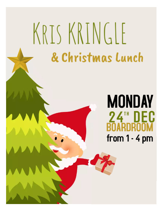 Kris Kringle Template PosterMyWall