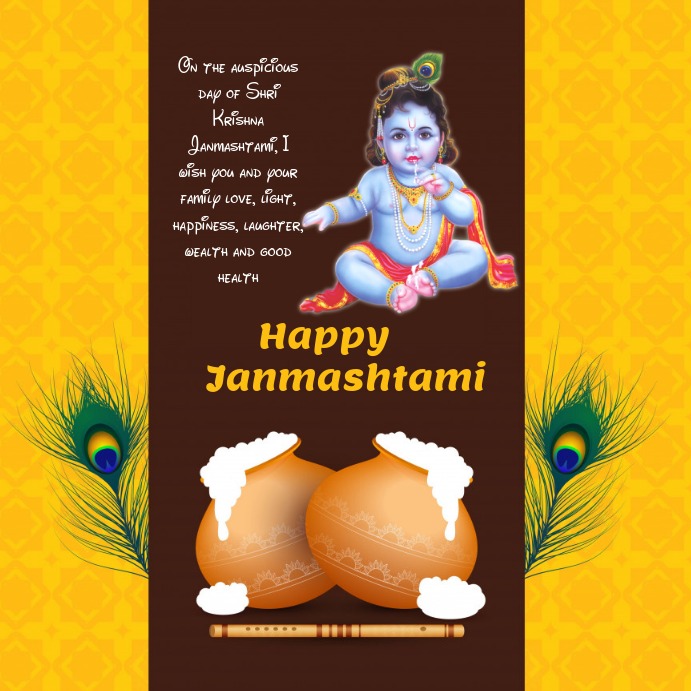 Krishna Birthday Instagram Post template