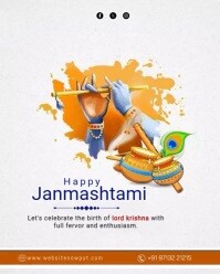 Blanco Janmashtami Celebration Instagram Portrait Template